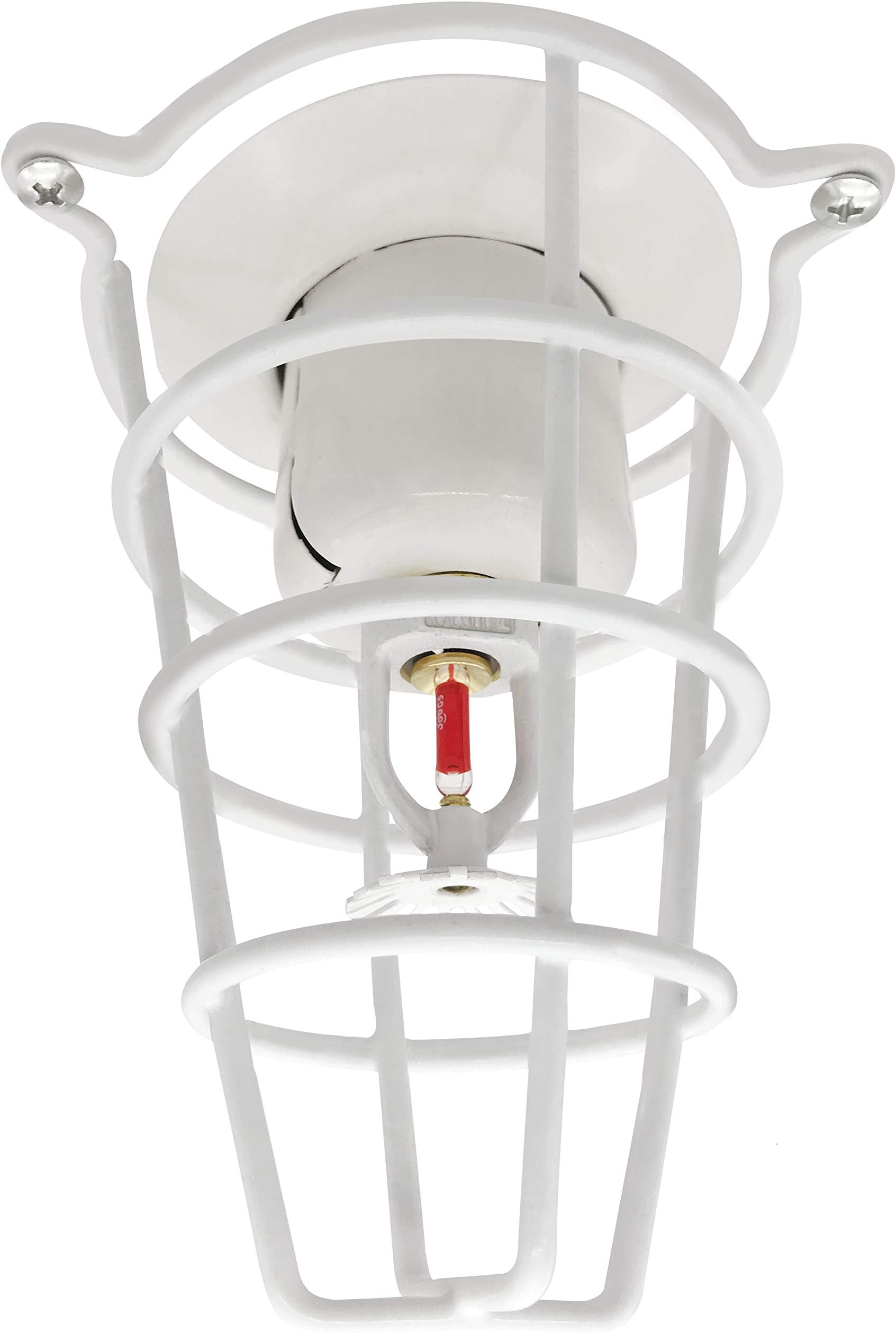 Happy Tree (2 Pack) White Fire Sprinkler Head Guard Cover for Both 1/2" & 3/4" Sprinkler Head 6" Deep Cage