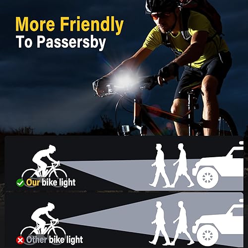 Miniatura 6 de Juego de luces LED superbrillantes de 1800 lúmenes para bicicleta, IPX5, impermeable, recargable por USB, para montar en bicicleta nocturna,