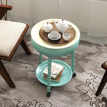 Small Coffee Table, 360 Rotating Small Side Table, Home Living Room Coffee Table, Sofa Side Table, Balcony Leisure Corner Table,