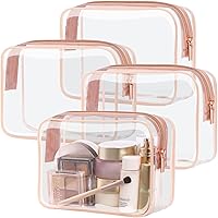 Vista 19 de PACKISM Neceser aprobado por la TSA, paquete de 2 – 1 mediano de cuarto de galón de mano de la TSA y 1 grande para equipaje facturado, bolsa de rosa