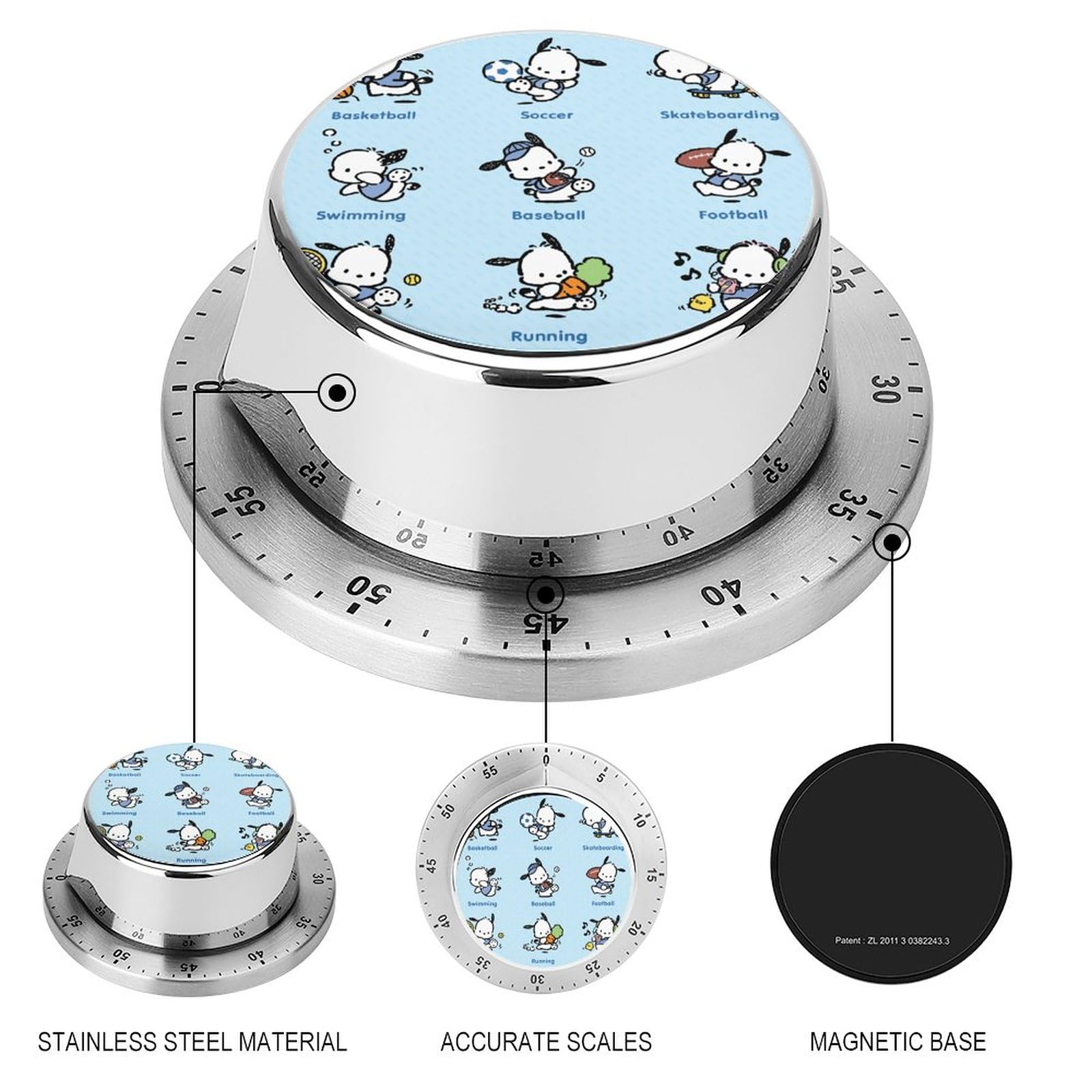 Amazon｜ポチャッコ タイマー キッチン 可愛い タイマー 勉強 防水