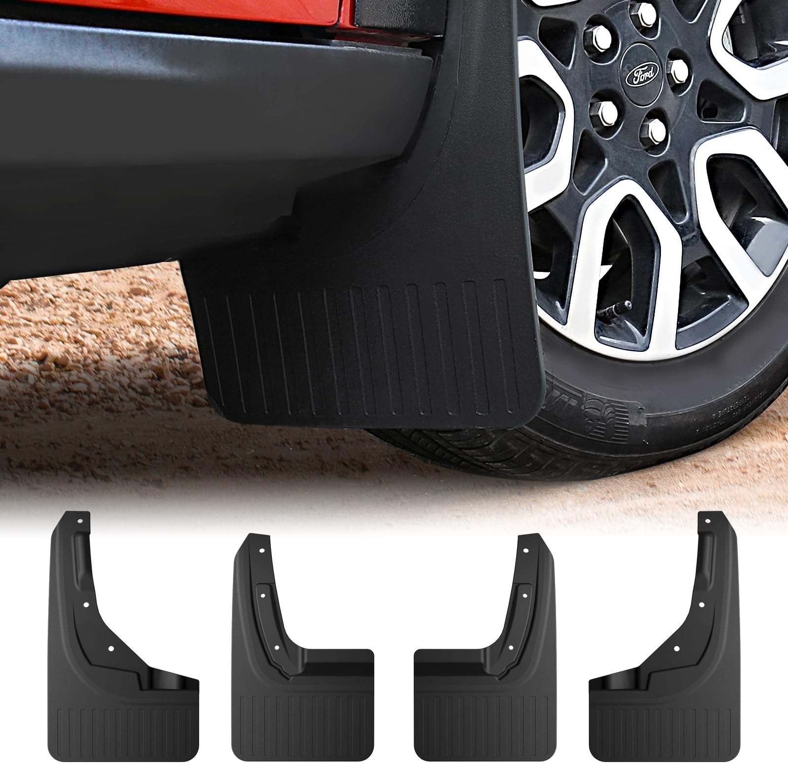 Mabett Mud Flaps for Ford Maverick 2026 2025 2024 2023 2022 Accessories, Flexible Material, All-Weather Fender Front & Rear Mud Guards Splash 4PCS（Not Fit Lobo Model）