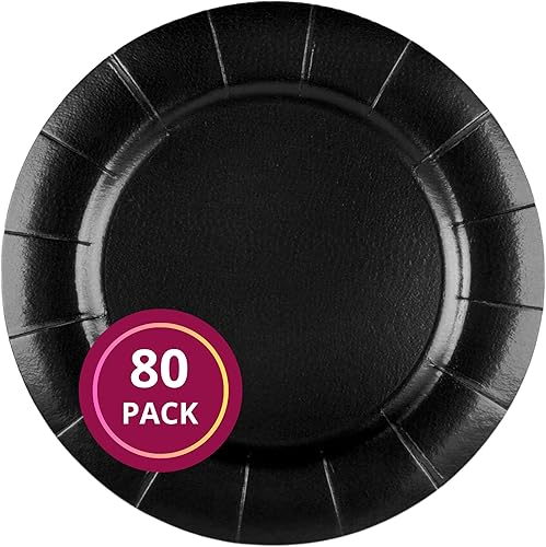 Miniatura 6 de Elegantes platos de papel de 13 pulgadas (paquete de 80) platos desechables resistentes, ecológicos, sostenibles, elegantes platos desechables