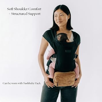 Tushbaby Pearl Wrap Carrier in Black with Tweed Mini Crossbody Bag