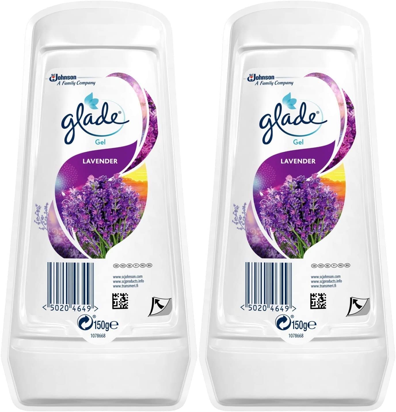 Glade Solid Gel, Air Freshener, Lavender Scent, Pack of Two, 2 x 150 gr