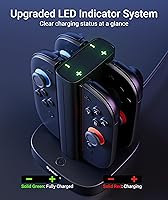 Vista 6 de Syntech Premium Controller Charger Dock Compatible with Nintendo Switch 2 JoyCon Accessories, 4-in-1 Fast Charging Station with LED Indicators USB-A
