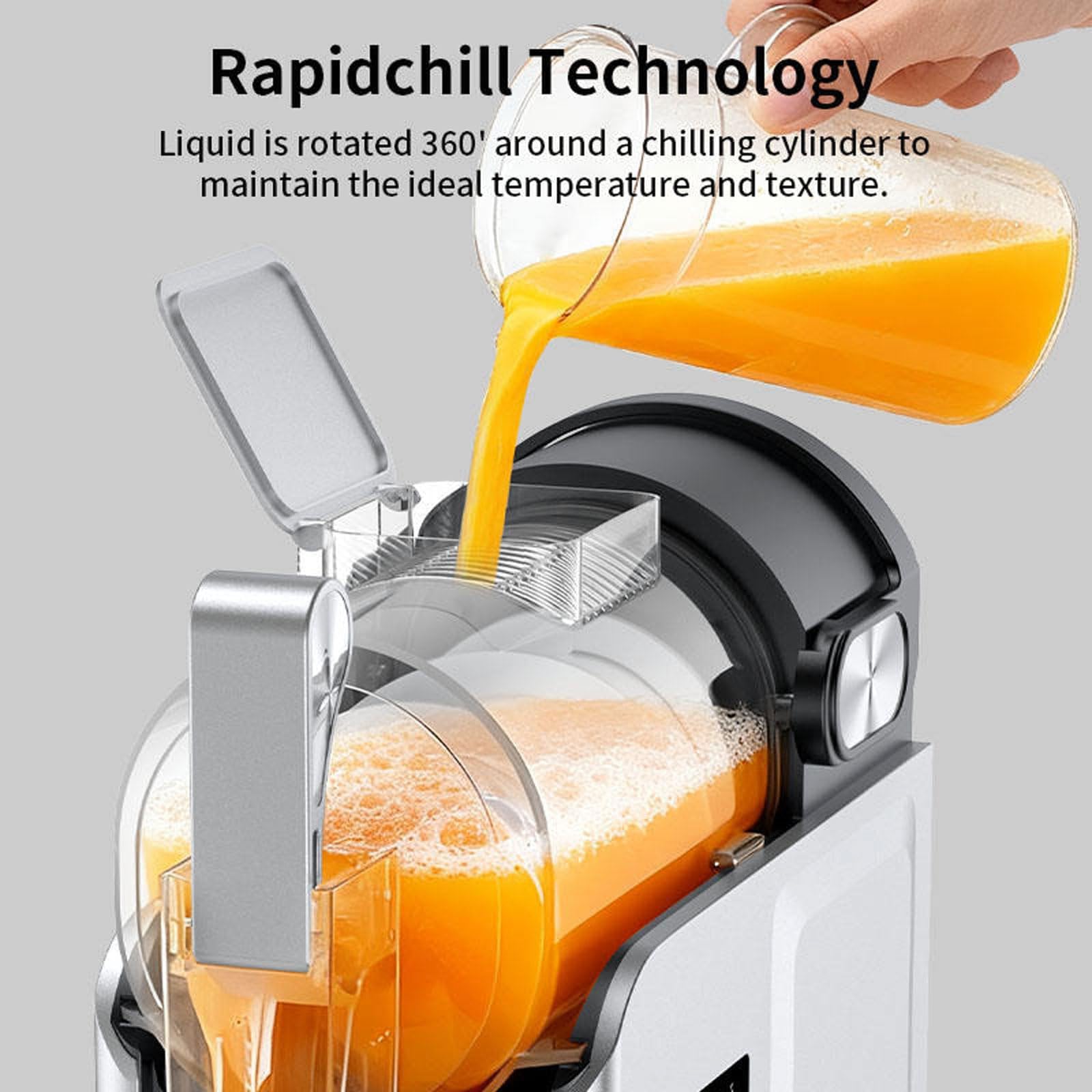 Máquina de granizados, máquina profesional para bebidas congeladas de 2 litros con autolimpieza, 6 modos preestablecidos, no necesita hielo para batidos, helado suave, frappés y zumos congelados.