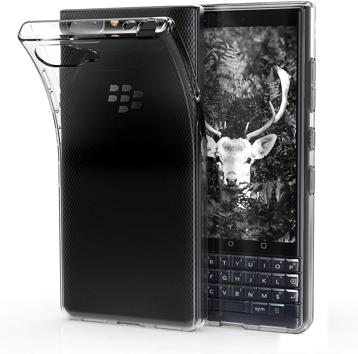 kwmobile Case Compatible with BlackBerry KEYtwo LE (Key2 LE) - Clear Case Soft Slim Flexible Protective TPU Phone Cover - Transparent