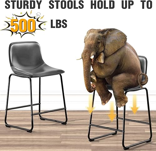 Miniatura 4 de TAVR Furniture Juego de 4 sillas de isla de piel sintética con respaldo que soportan hasta 500 libras para el hogar, cocina, comedor, bar,