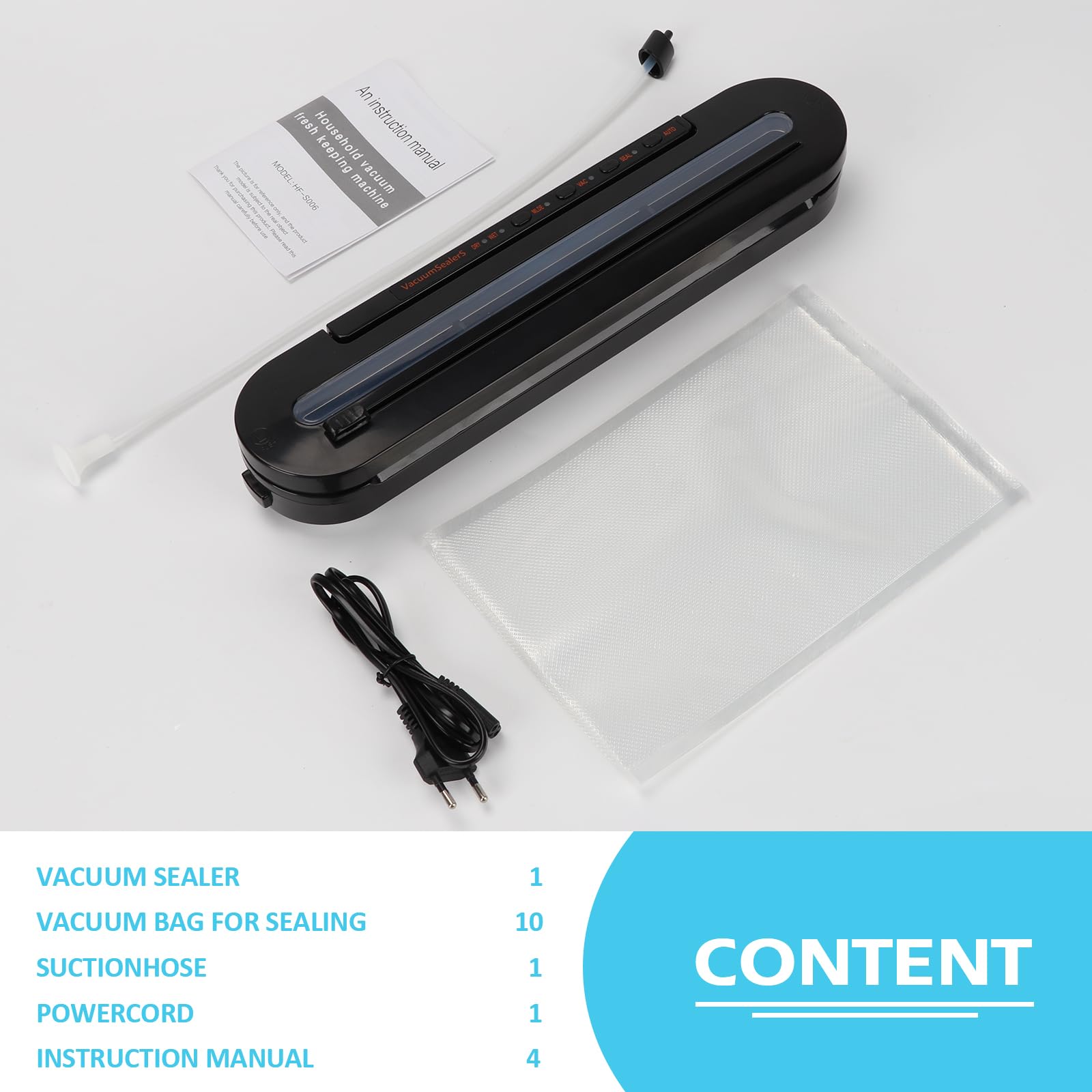 Qivine Envasadora al Vacio Domestica, 5 en 1 Embasadoras Selladora Bolsas de Plastico para Alimentos, Húmedos y Secos Cocina Maquina Envasar al Vacio con Cortador de Película