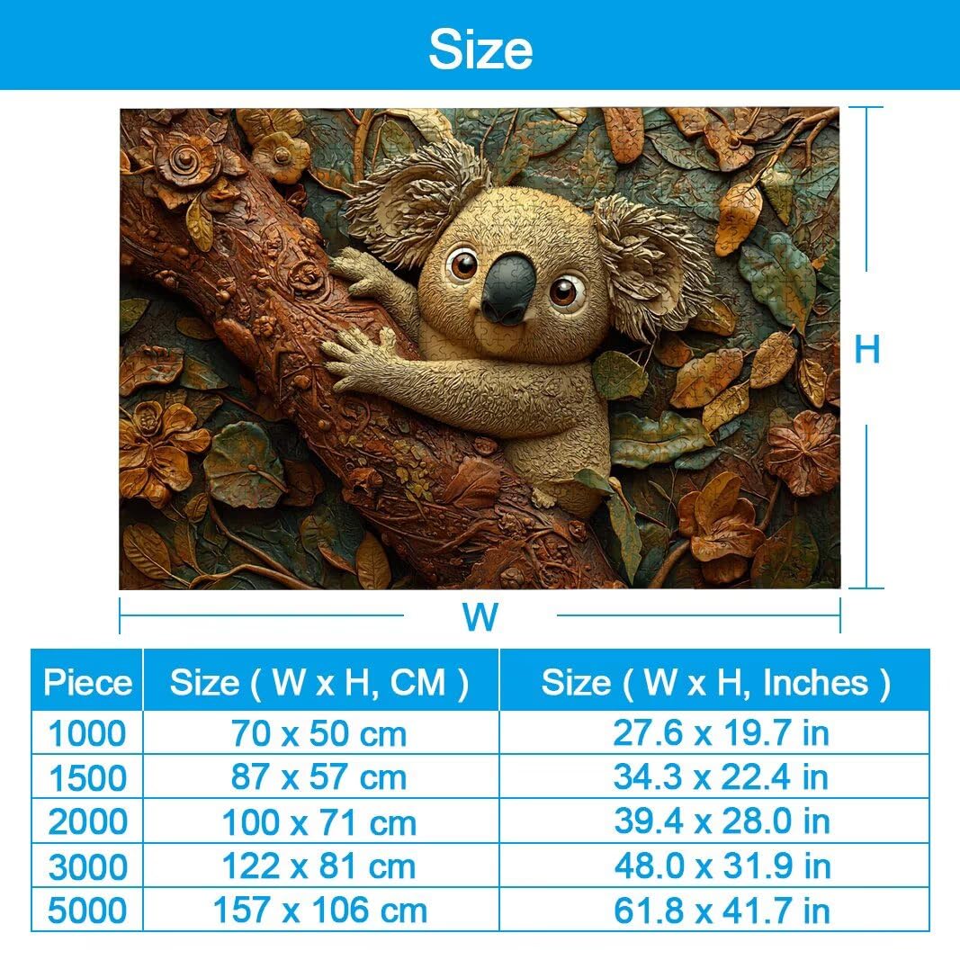 Puzzle 2000 Piezas, Puzzle Coala de Madera para Adultos, Regalos -2228