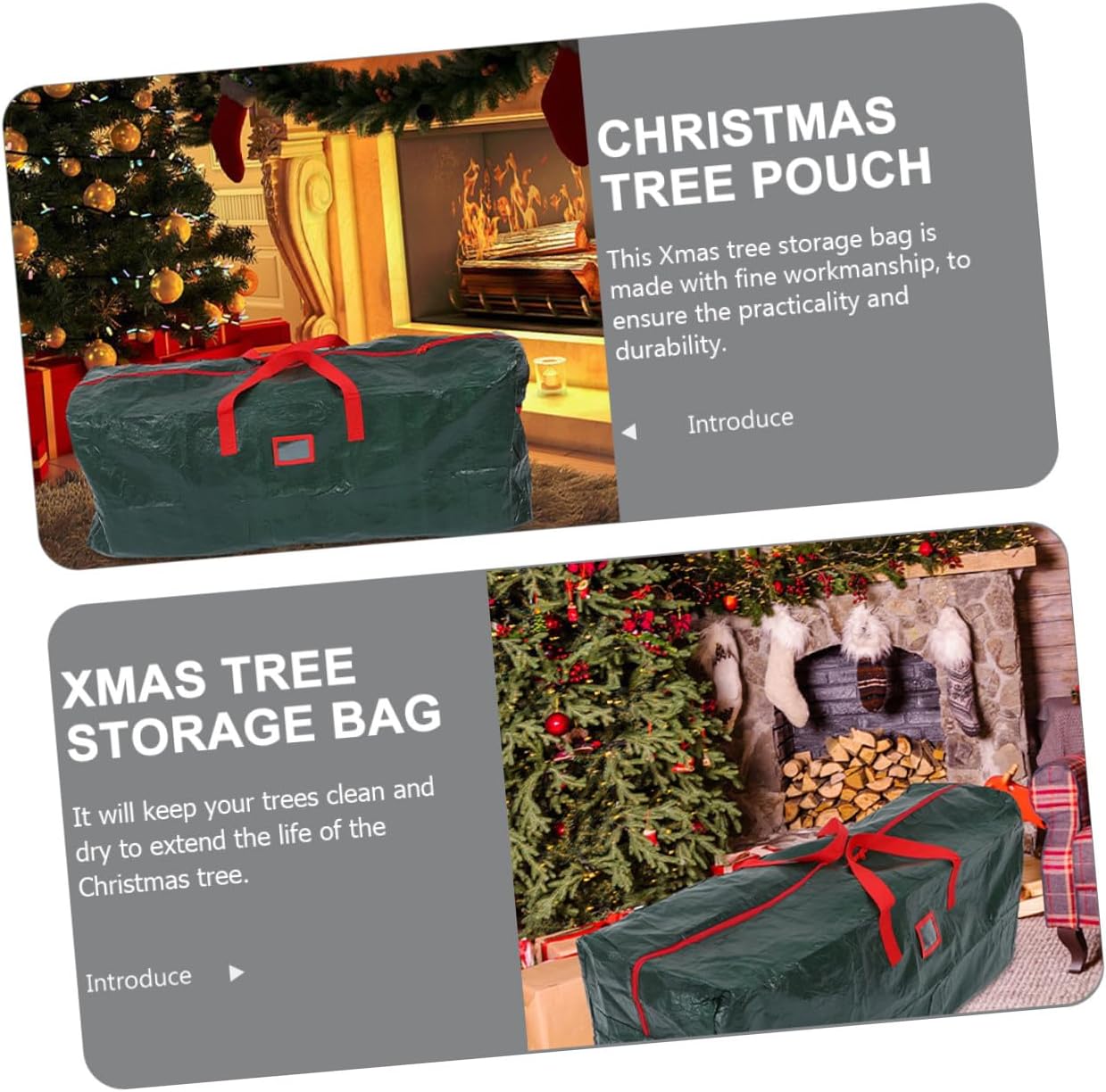 Large Christmas Tree Storage Bag with Handles Waterproof Dustproof Holiday Tree Storage Container 135x34x68cm Green for Home Organization