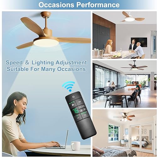 Vista 6 de Ventilador de techo universal de 3 velocidades con control remoto termostático para Hampton Bay Harbor Breeze Hunter Honeywell Home Decorators