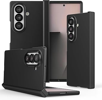 Feitenn for Samsung Galaxy Z Fold 7 Case with Hinge Protection, PC Hard Shell, Double-Sided Foldable Protective Cover, Anti-Scratch Slim Shockproof Case for Fold 7 5G, Soft Touch Non-Slip Black