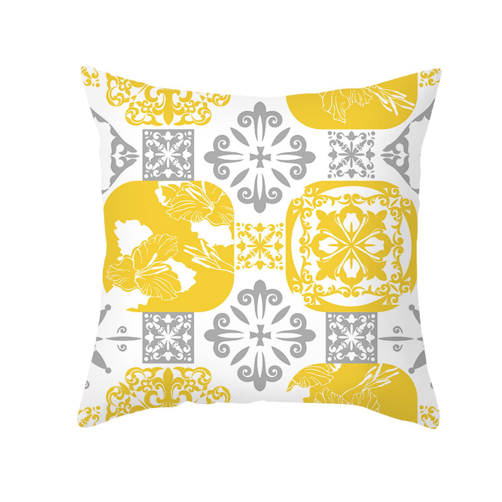 Cushion Covers Yellow Flowers Pillow Cases Linen Bed Cushions with Covers Included Washable Sofa Cushions with Invisible Zip Pillowcase Breathable Pillow Cover Cushion Cover 80x80cm/1 Pack