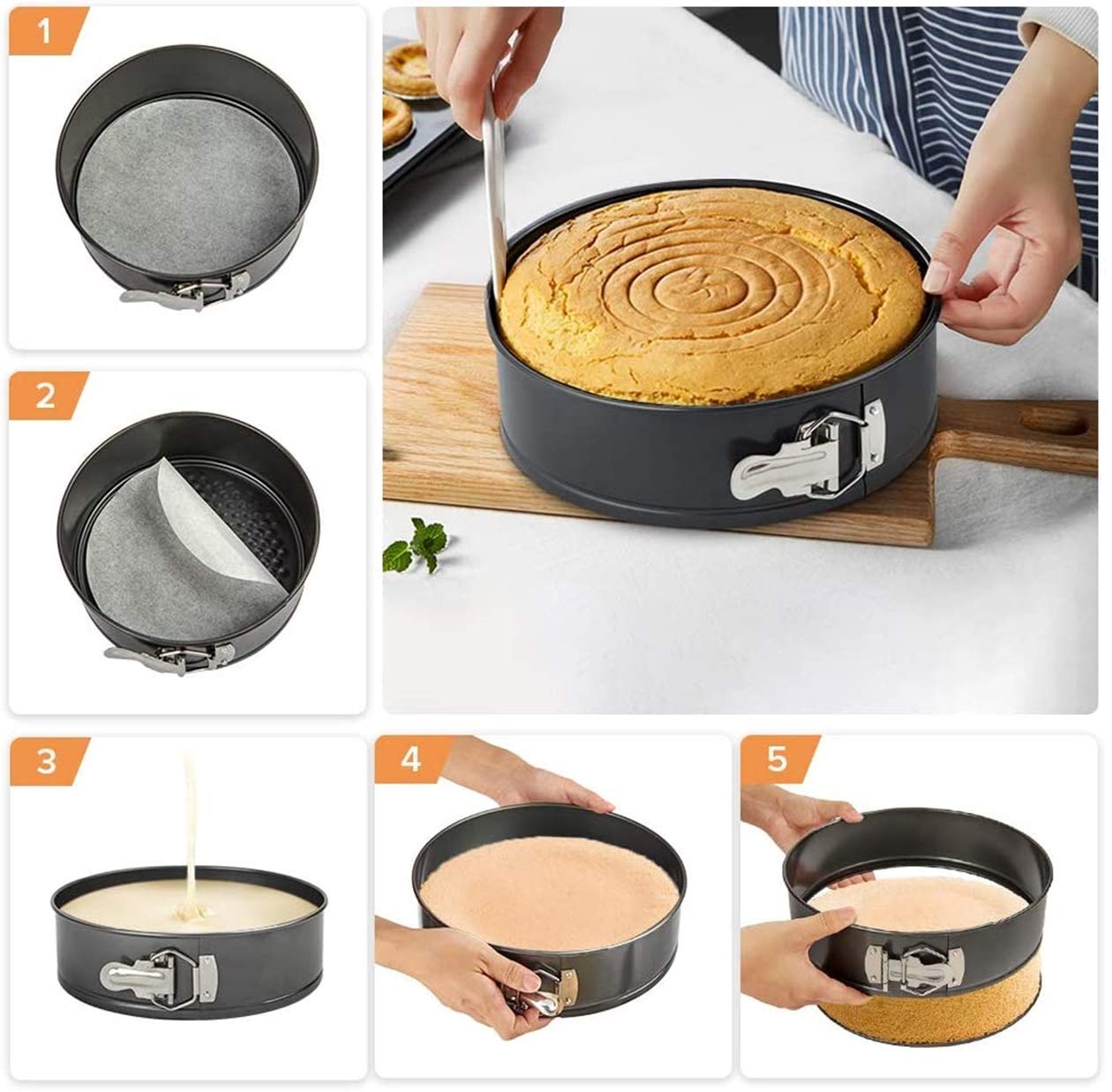 DARKZONE Nonstick Leak Proof 3 in 1 Multiple Cake Mould Bakeware Accessories for Home Kitchen Tool (Black) 2