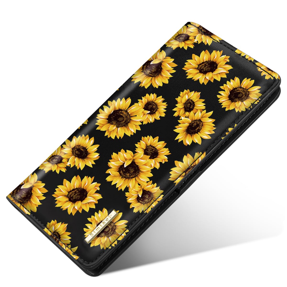 Simikol Ultra Slim Womens Wallet Minimalist Thin Long Leather Bifold Wallet RFID Blocking Card Holder Organizer with Zipper Coin Pocket Ladies Girls