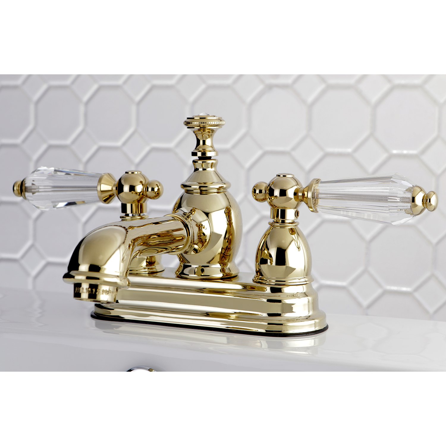 Kingston Brass KS7002WLL Llave de Grifo de baño de 10,16 cm con válvula Clic-clac, latón Pulido, 4-1/2" in Spout Reach