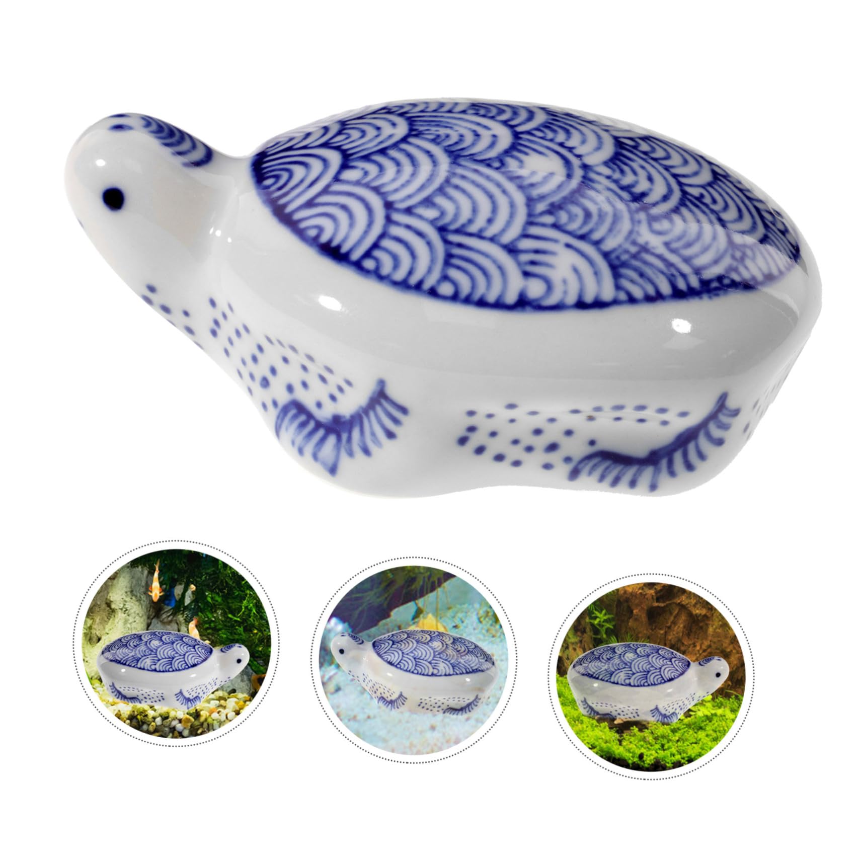 Cabilock 4 Uds Decoración De Tortuga De Cerámica Peces De Dibujos Animados De Acuario Accesorios para Tanque De Peces Adorno De Acuario Decoración De Pecera Adorno De Animal para