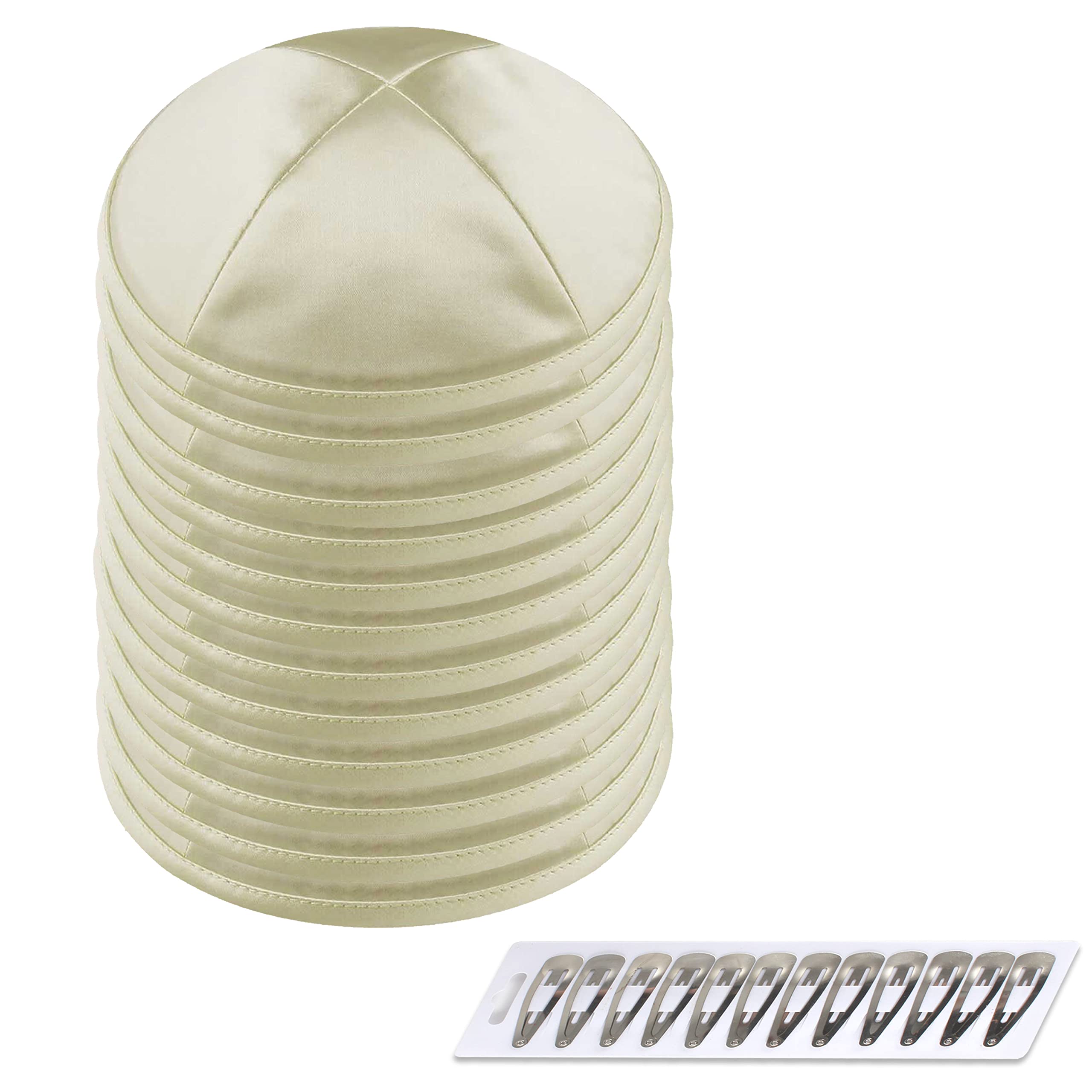 Zion Judaica Deluxe Satin Kippah Yarmulkes for Kids Teens &amp; Adults Skullcaps 6.25" Multi-Color Options 4 Panel Design