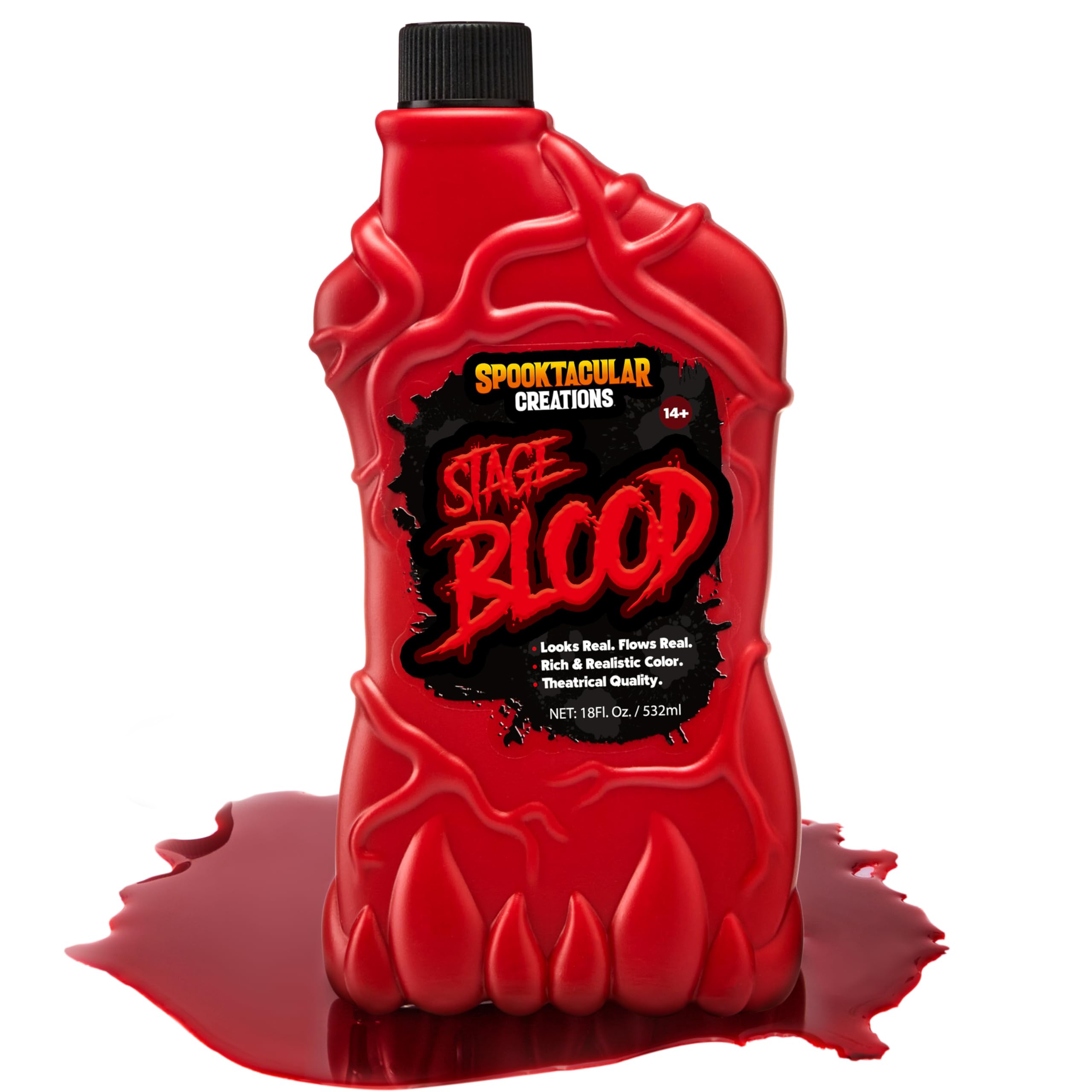 Spooktacular Creations 18 oz Fake Halloween Vampire Blood Bottle for Halloween Costume, Zombie, Vampire and Monster Makeup & Dress Up