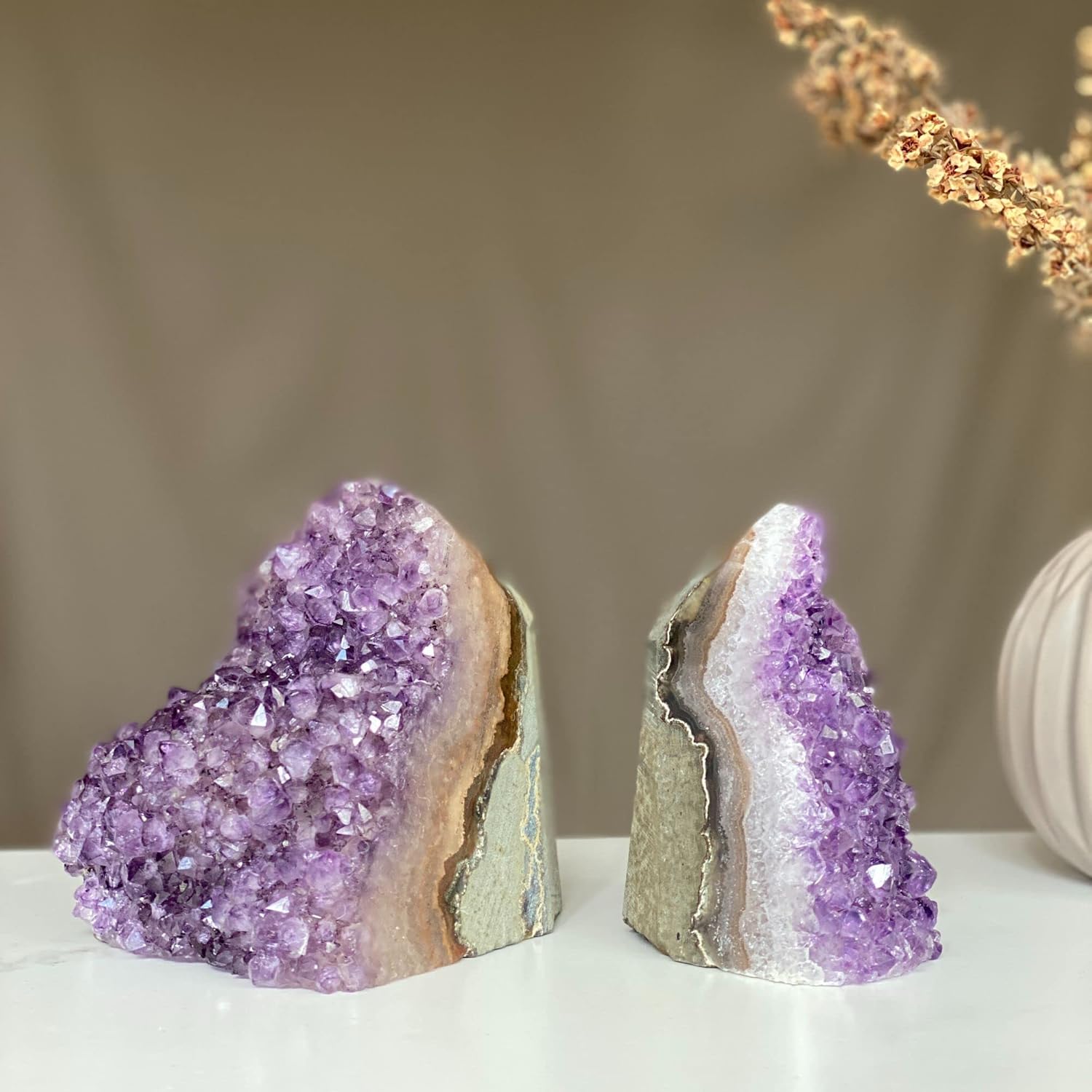 Deep Purple Project Natural Light Purple Real Amethyst Crystals Geodes from Uruguay (Medium 0.5 to 1 Lb or 227 gr to 454 gr)