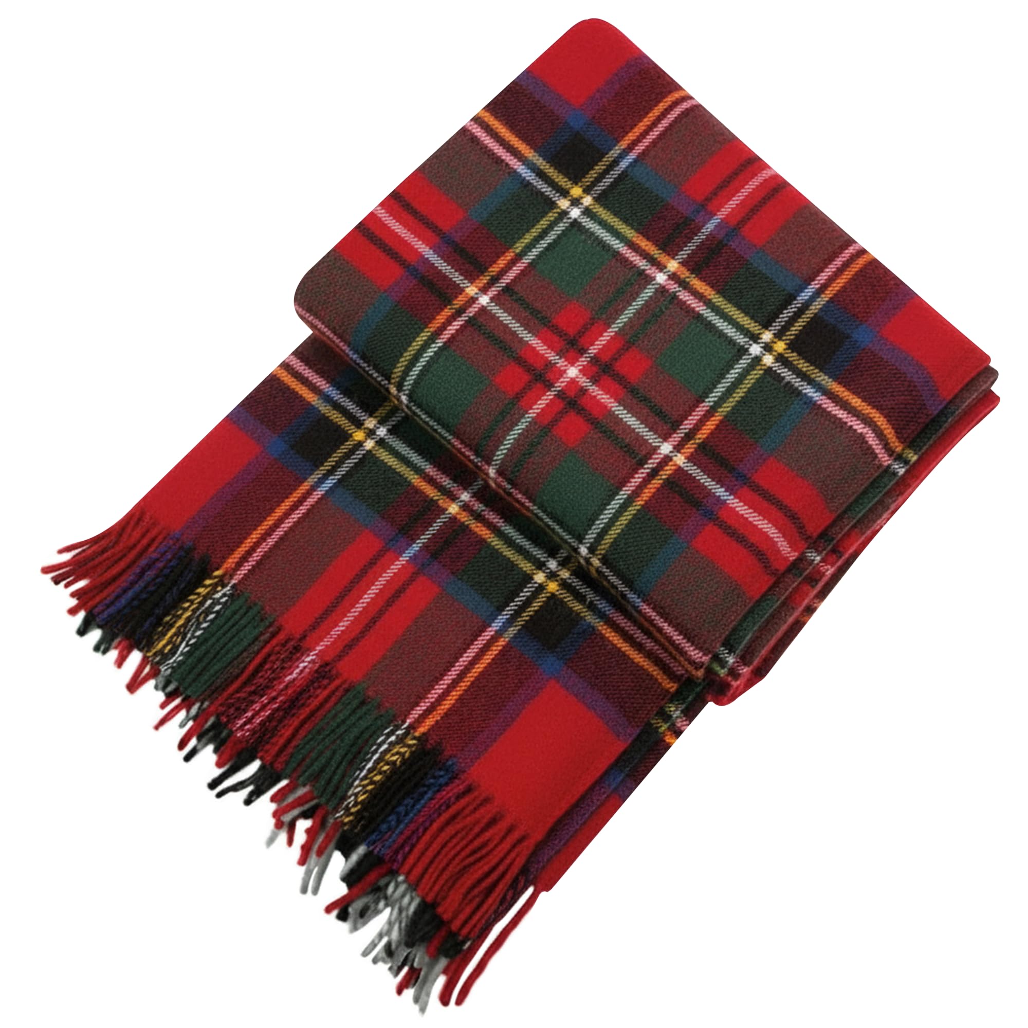 Braw Clans Tartans Men's Royal Stewart Soft Wool Tartan Travel Blanket For Car And Caravan - 70X60 Inches Large Blanket - Scottish Plaid, Checkered, Indoor, Lightweight Outdoor Warm, Bed And Sofa, Picnic Rug - Tartan