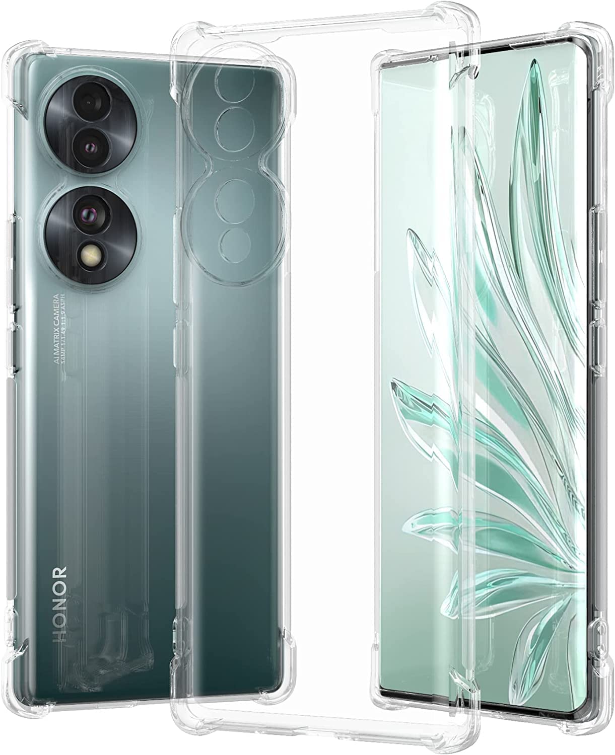 HAOYE Cover per Honor 70, Ultra Sottile Rugged Custodia Trasparente