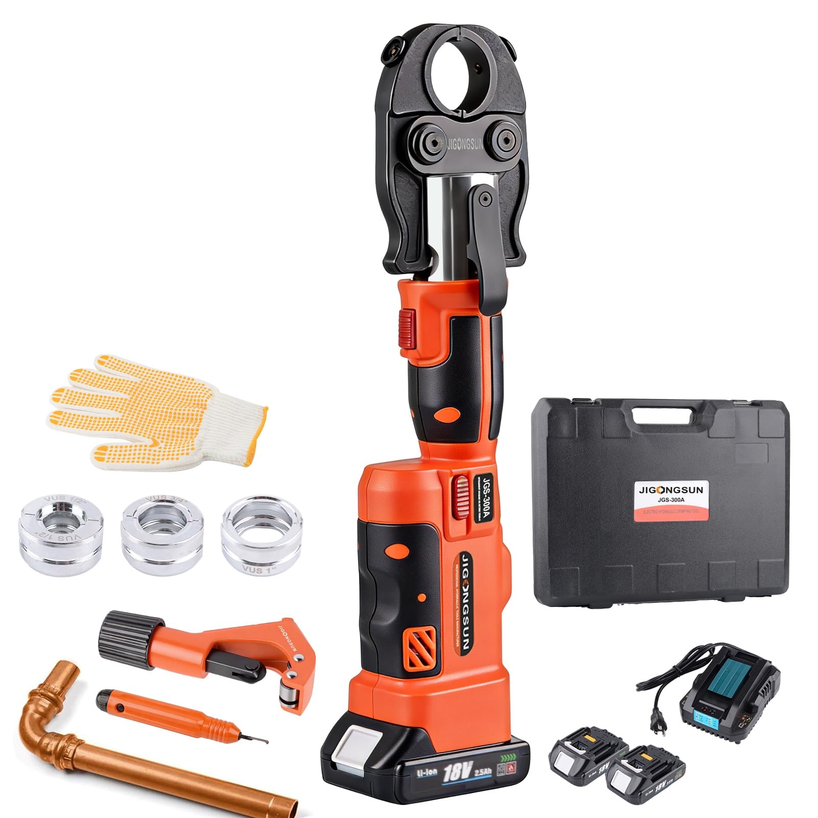 Pro Presswerkzeug mit 1/2 Zoll, 3/4 Zoll, 2,5 cm Pro Press Kupfer-Crimper Tool mit 12 Tonnen Hydraulikleistung, US-Standard-Kupferrohr oder Edelstahlrohr, geeignet für Klempner