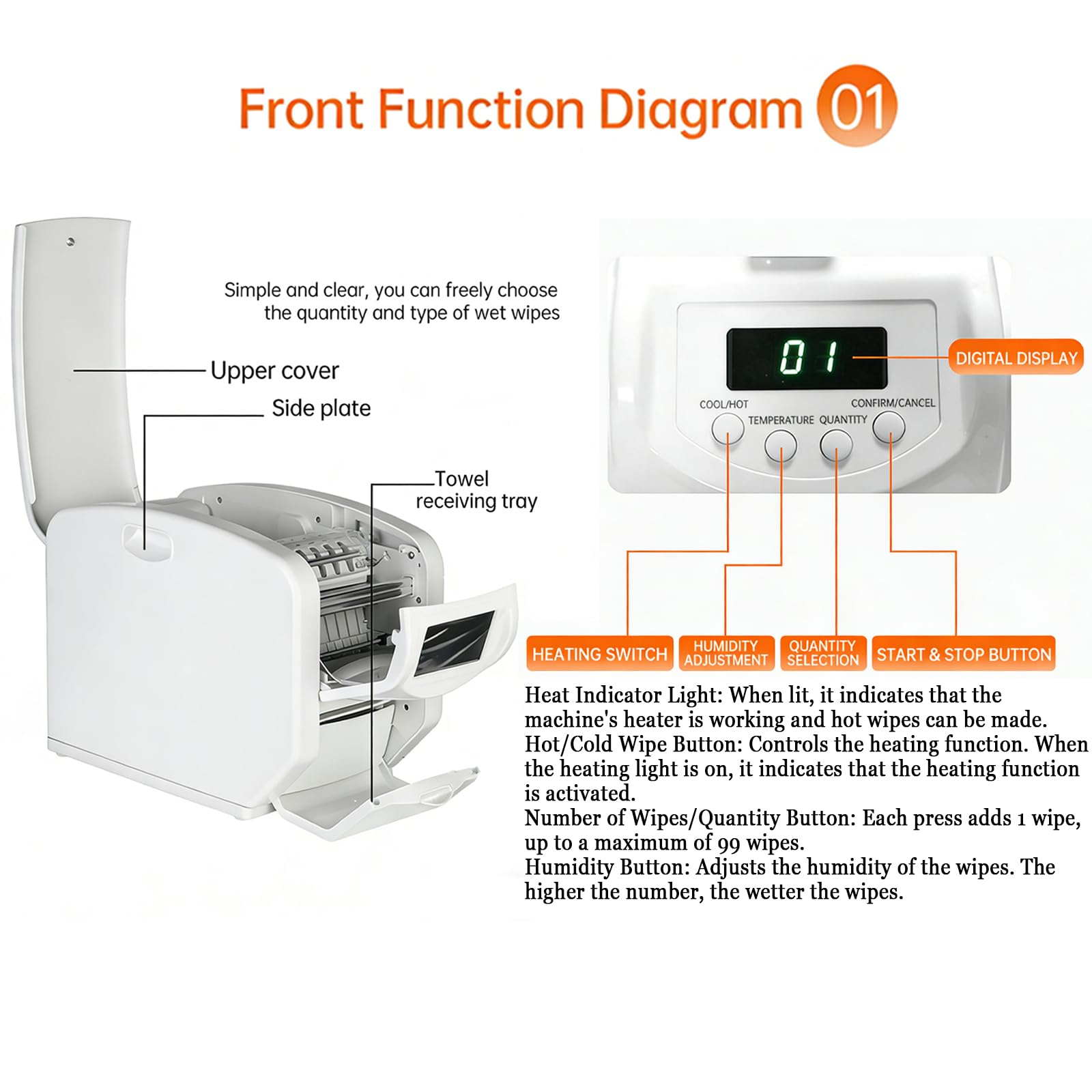 Dispenser automatico di asciugamani caldi, macchina riscaldante con controllo della temperatura per spa e casa, doppio uso caldo/freddo, ideale per saloni e centri benessere