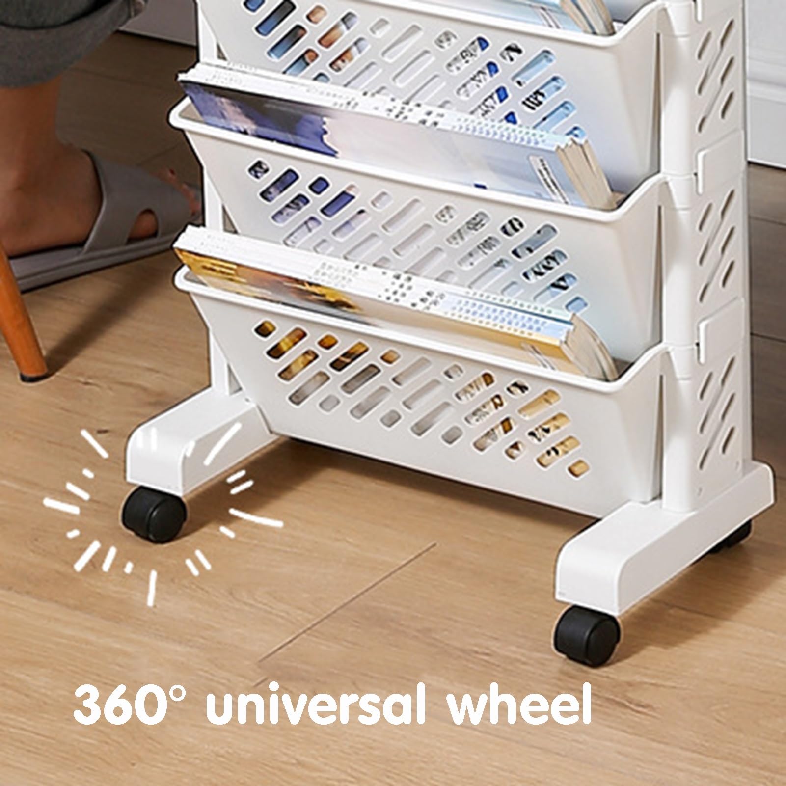 Scaffale Porta-Verdure Mobile a 5/6 Ripiani con Ruote, Girevole e Rimovibile, in plastica per spazi ristretti (39x19x64,5 cm)