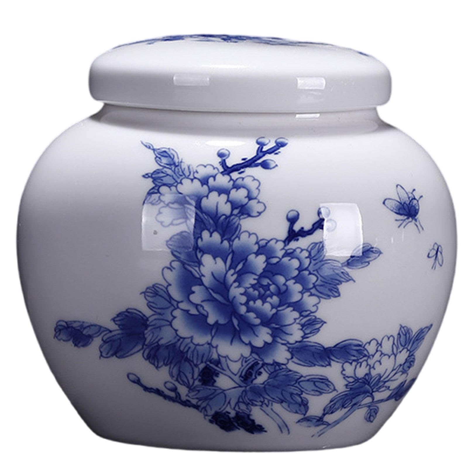 Ceramic urns, Cremation Funeral Burial Keepsake Urns, Ceramic Sealed Jar with Hand-Painted Pattern, Pet Urn(H)