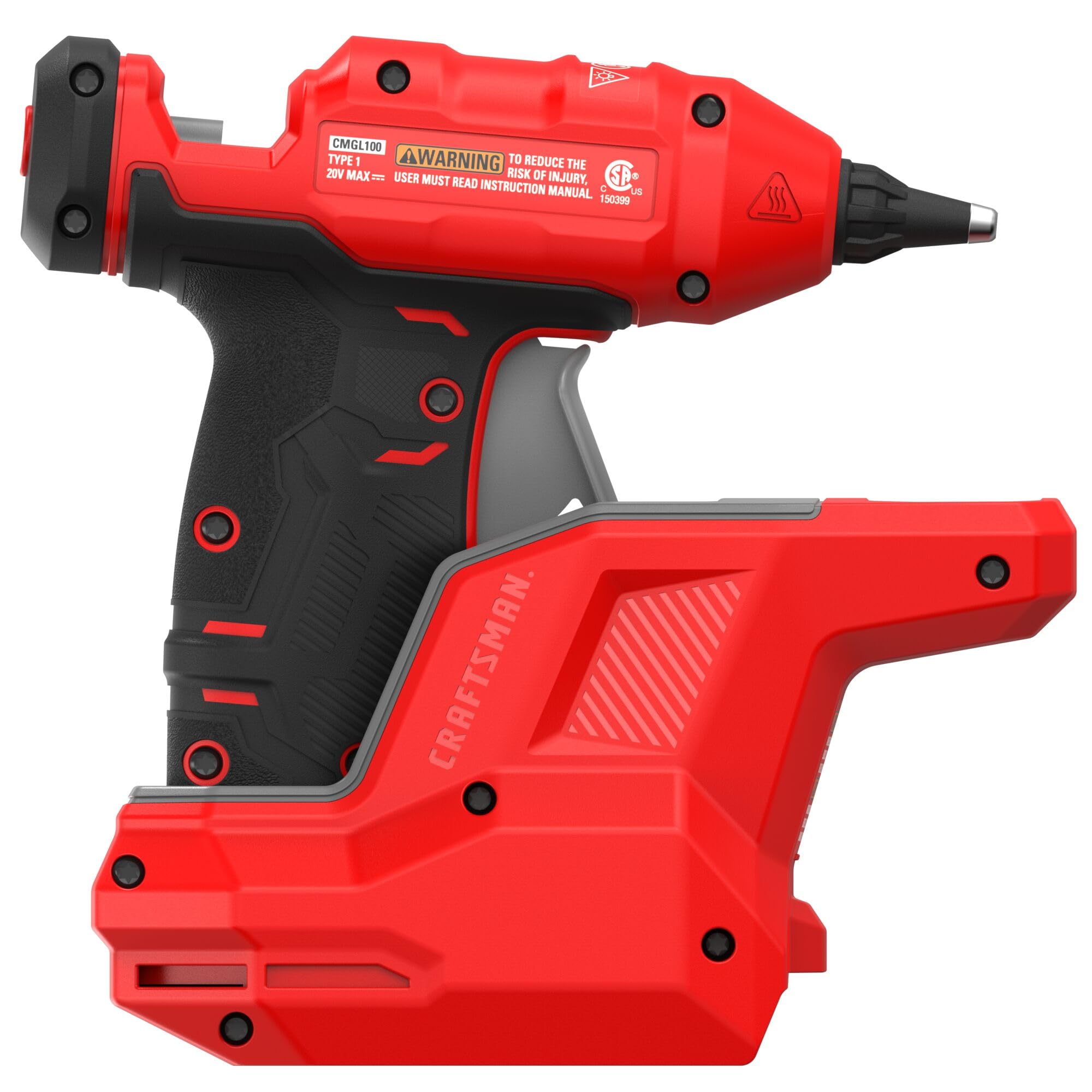 CRAFTSMAN Mini pistola per colla a caldo senza fili V20 e bastoncini con luce LED, riscaldamento rapido, doppia regolazione della temperatura, compatta, batteria venduta separatamente (CMGL100B)