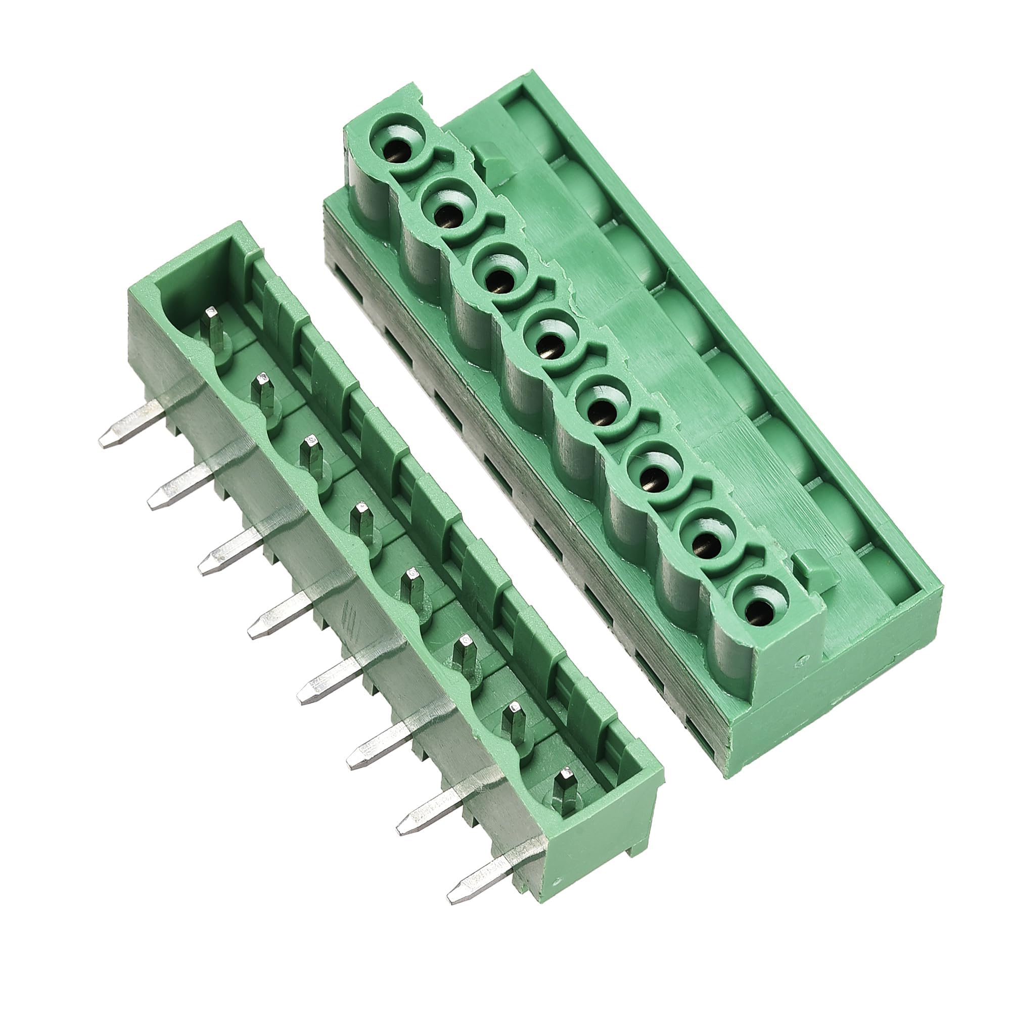 TA-VIGOR 8-Pin 5.08mm Pitch Right Angle PCB Screw Terminal Block Connector, PCB Connectors, 300V 15A, Green, 10 Sets