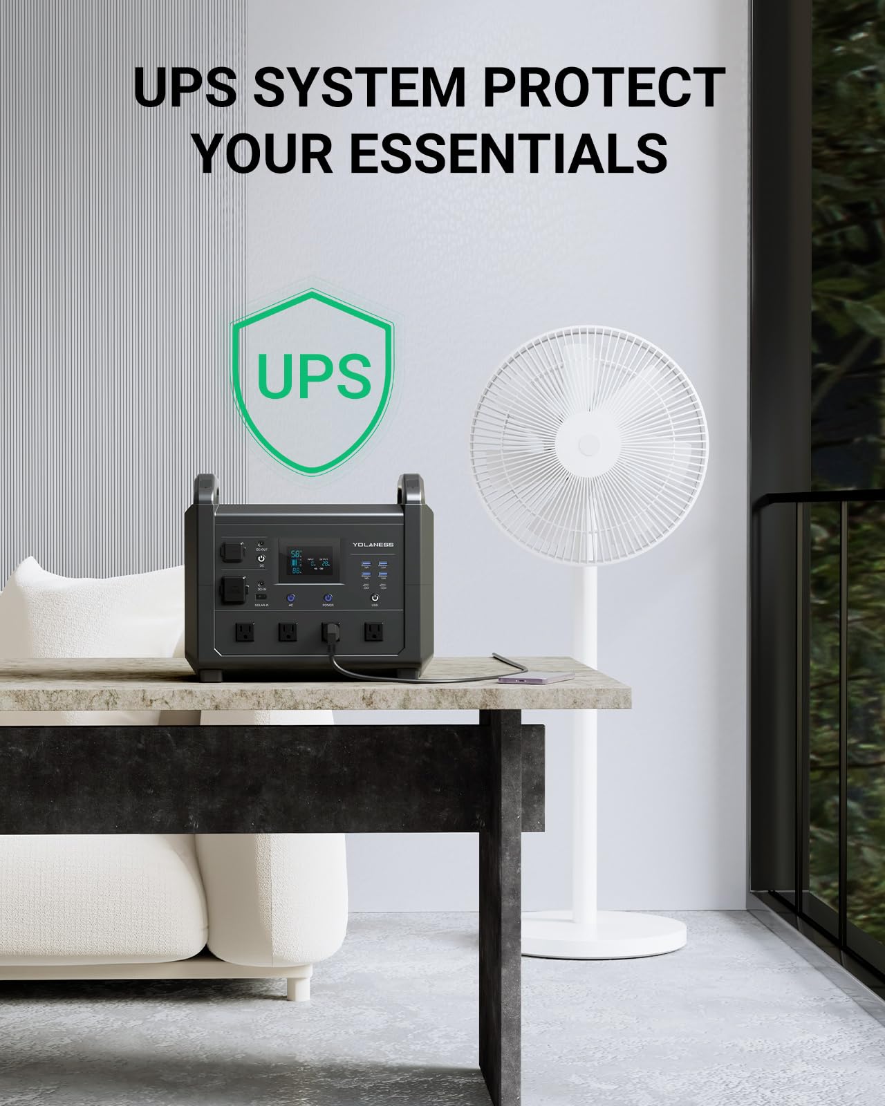 Amazon.co.jp: YOLANESS ポータブル電源 1536Wh/1600W 120分満充電 大