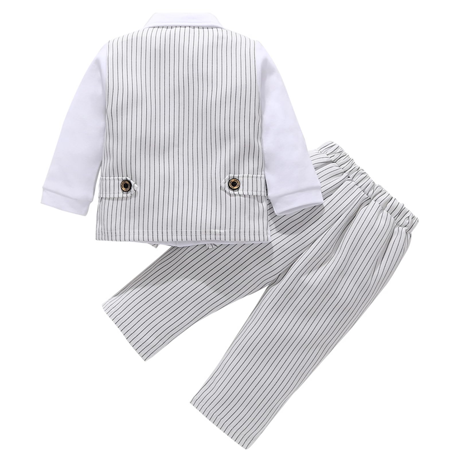 Costume Baptême Bébé Garçon Vêtements Gentleman Pantalon Gilet Chemise Noeud Papillon Ensemble Baptême Mariage Cérémonie
