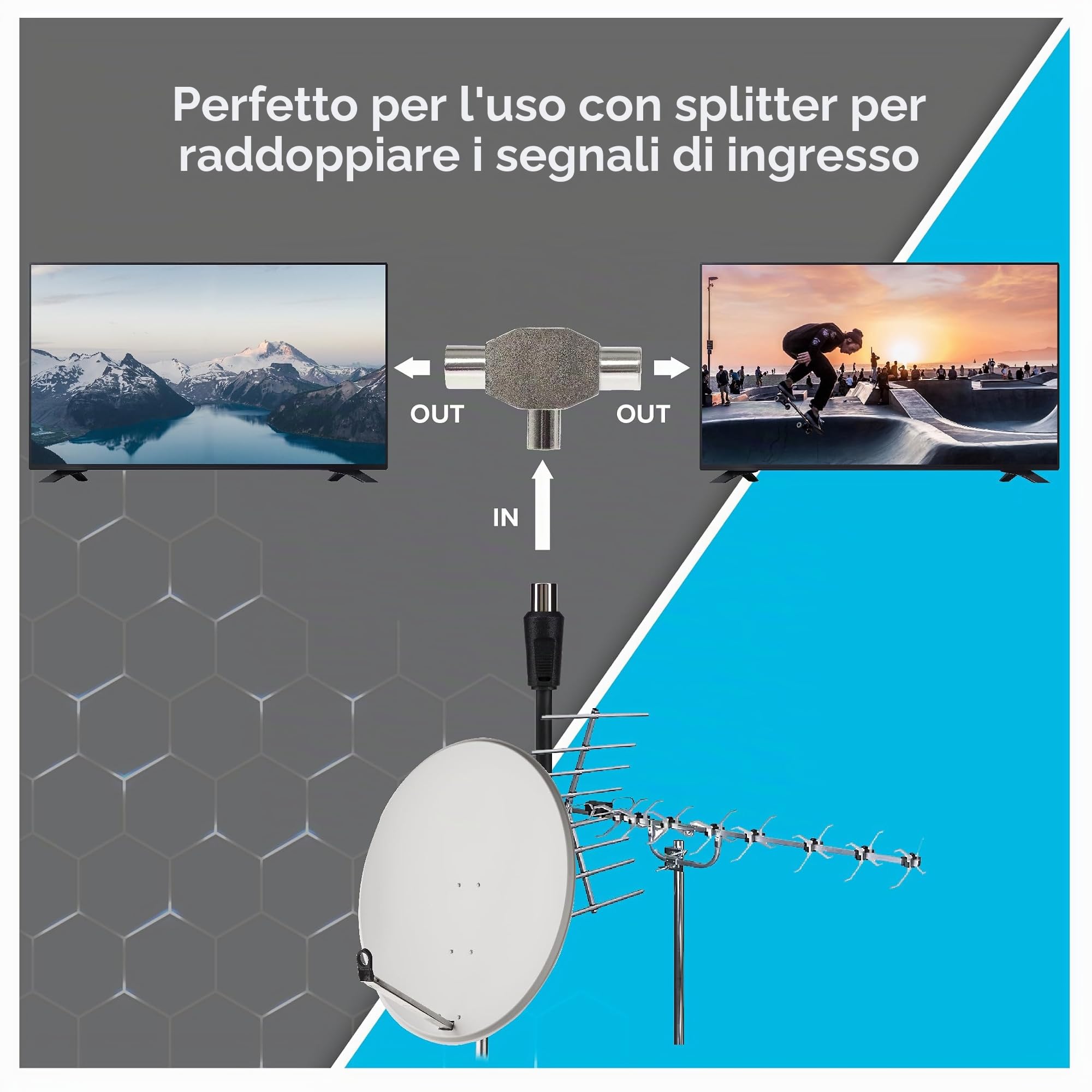 Maplin Cavo Prolunga Antenna TV 1m - RF Maschio A Femmina, Coassiale 75 Ohm - 5