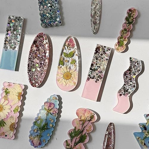 Miniatura 3 de RESINWORLD Moldes de silicona con pinzas para cabello profundo con accesorios, moldes gruesos para fundición de resina epoxi, kit de fabricación de