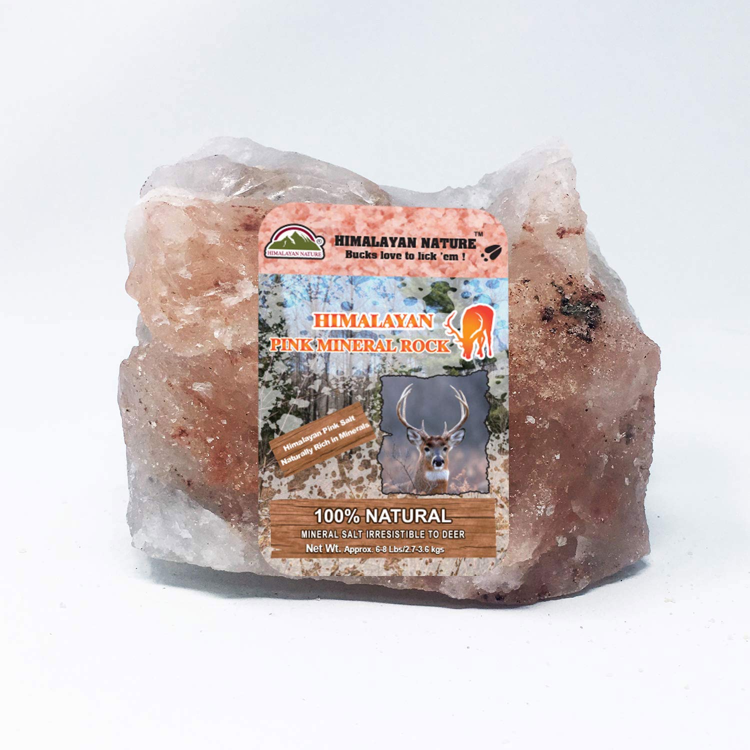 Pietra minerale minerale per leccare animali della natura dell'Himalaya, sale roccia naturale al 100% – roccia di cervo – 2,7 – 3,6 kg