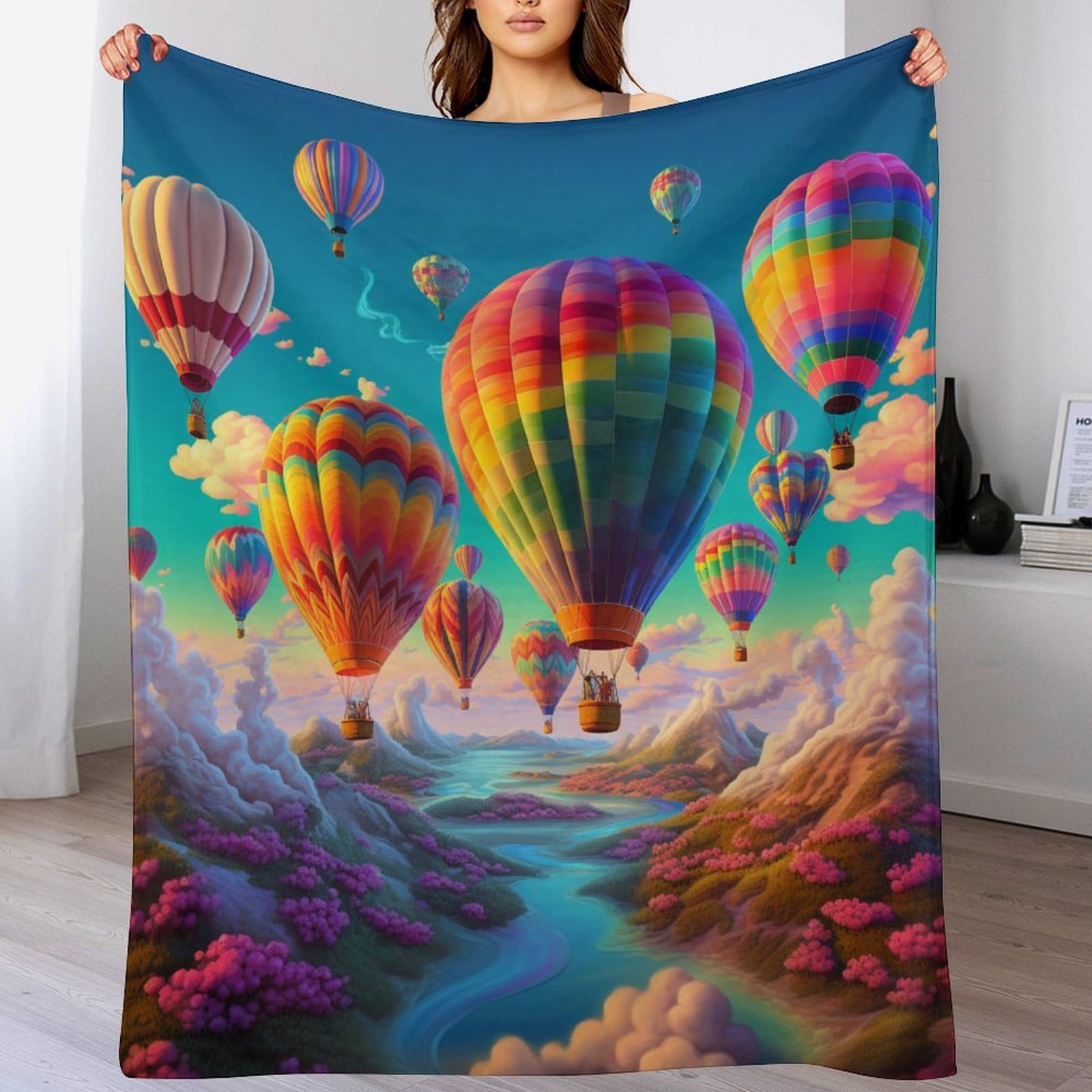 Couverture Polaire Montgolfière Idéale pour le Canapé et le Voyage