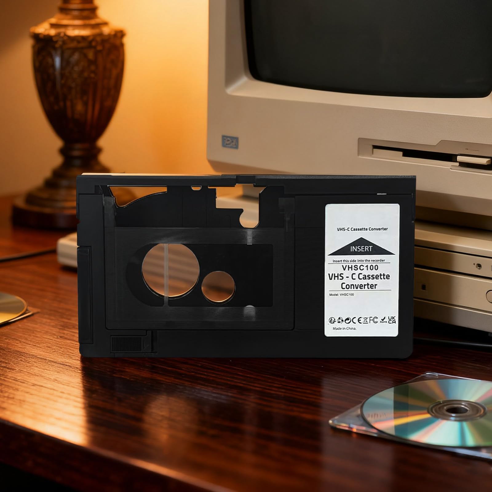 Adaptador de casete de cinta VHS-C para videocámaras motorizado, ideal para reproductor de videocámaras, reproductor de casete de video y conversión VHS a digital