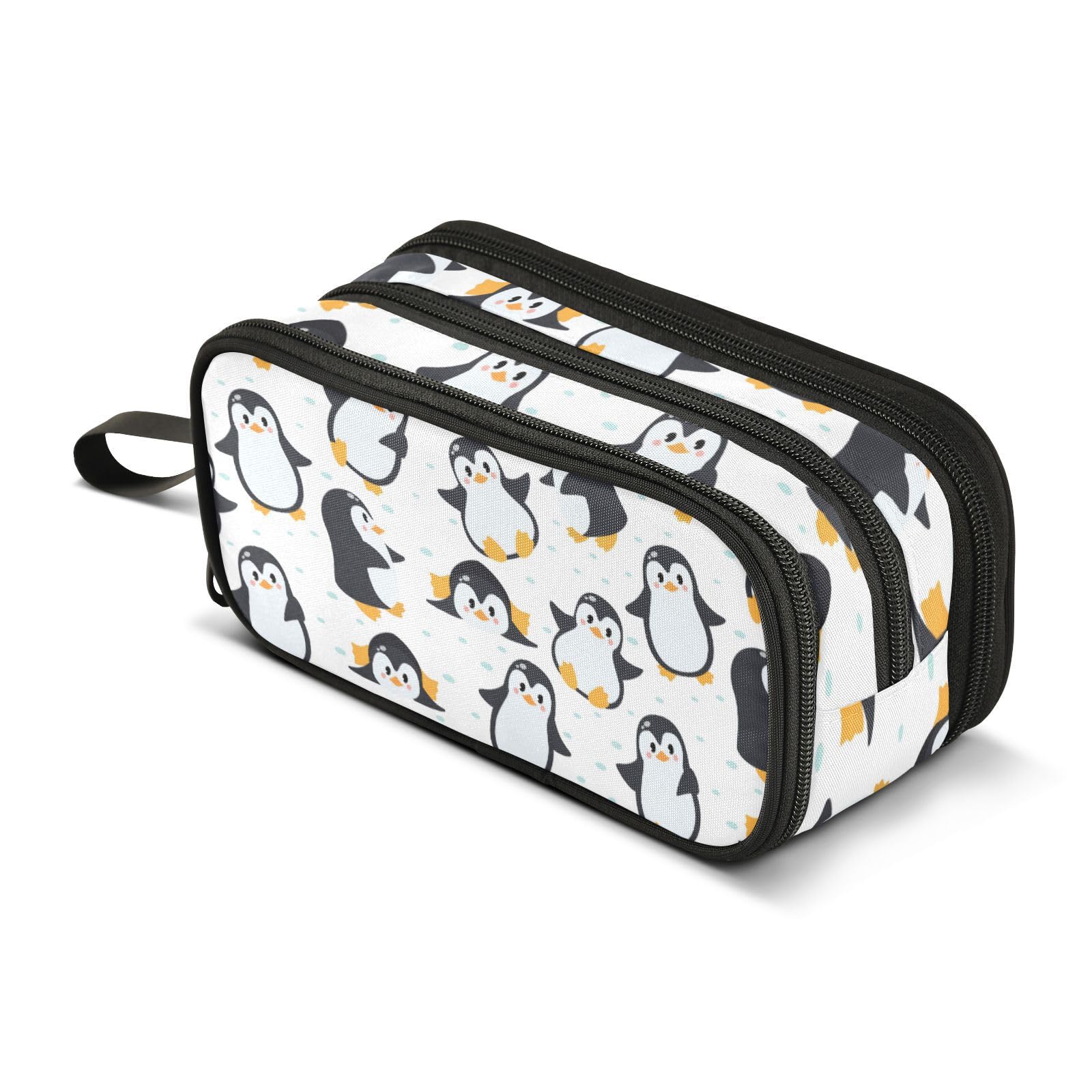 Mnsruu Cute Penguins Pencil Case Boys Girls Pen Bag Large Capacity School Office Stationery Organizer Pencil Pouch Holder Zipper Kids Teens Adults โ image 1