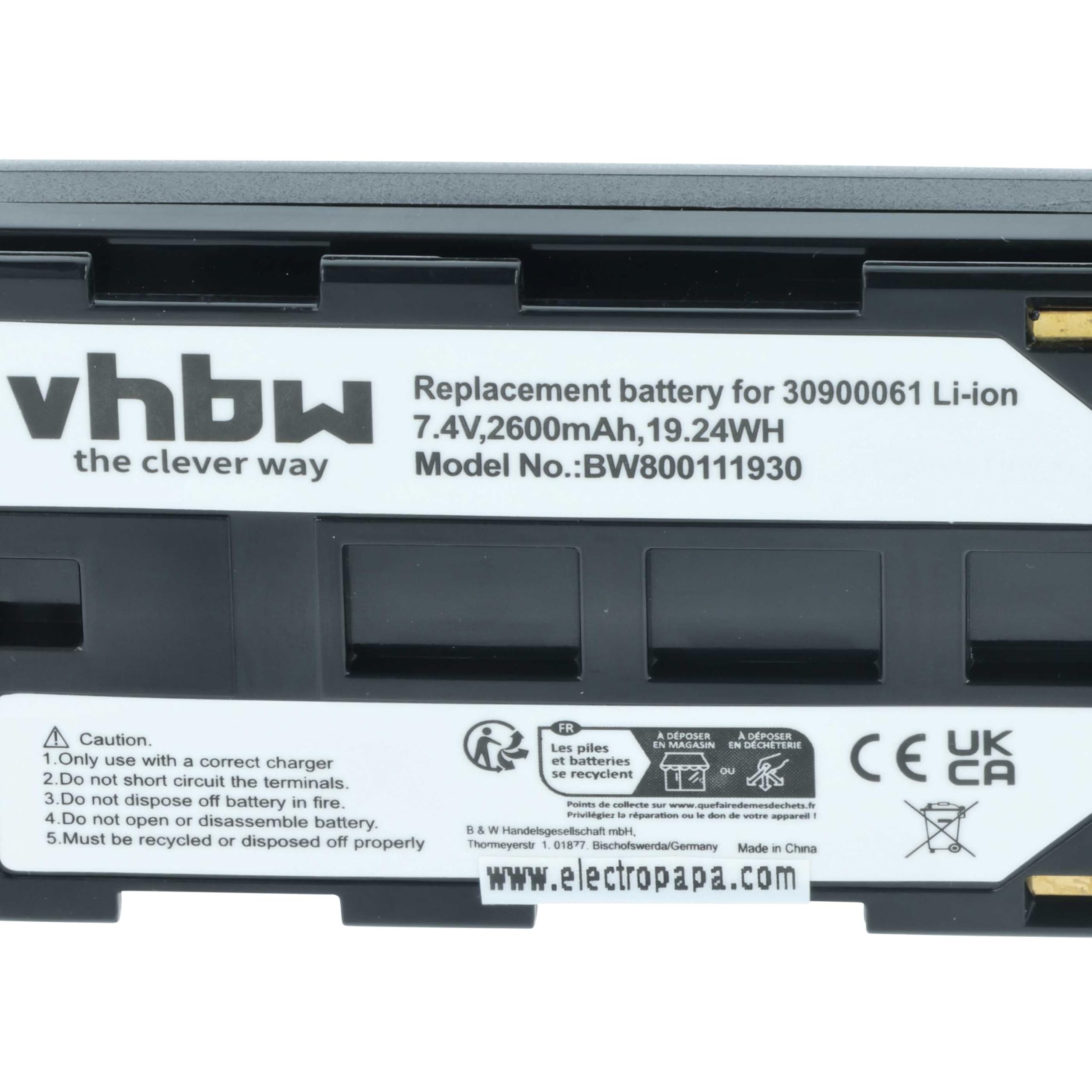 vhbw 2x batteria compatibile con Canon Optura UC-X2Hi, UC-X40Hi, UC-X30Hi, UC-X45Hi, UC-X55Hi, UC-X50Hi fotocamera (2600mAh, 7,2V, Li-Ion)