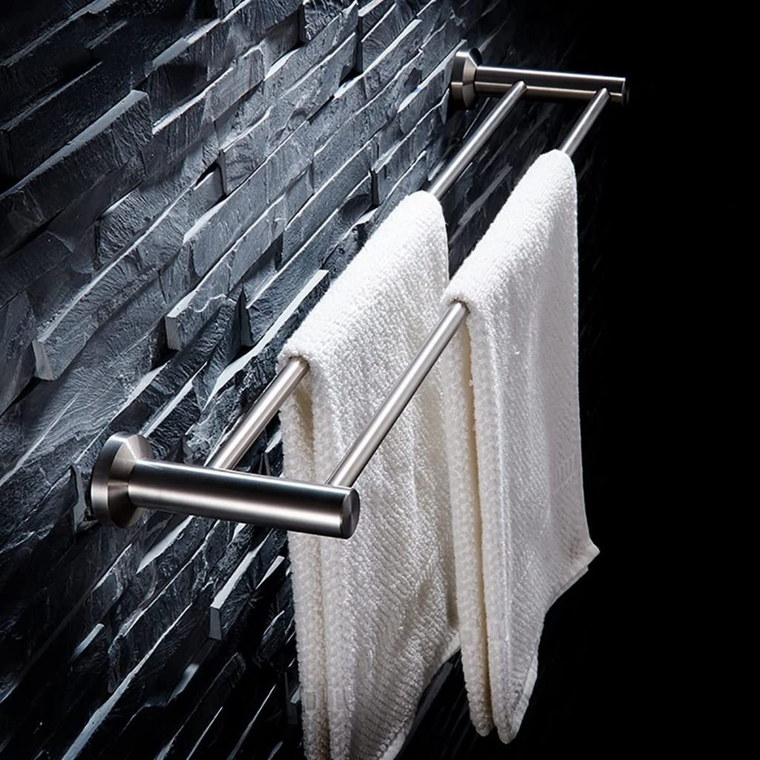 Porte-serviettes double anti-rouille pour résoudre le manque de rangement de 40cm