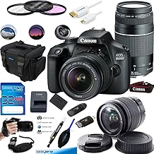 HDmirrorR Canon EOS 4000D Digital Camera with EF-S 18-55MM F/3.5-5.6 III Lens + Canon EF 75-300mm f/4-5.6 III Telephoto Zo...