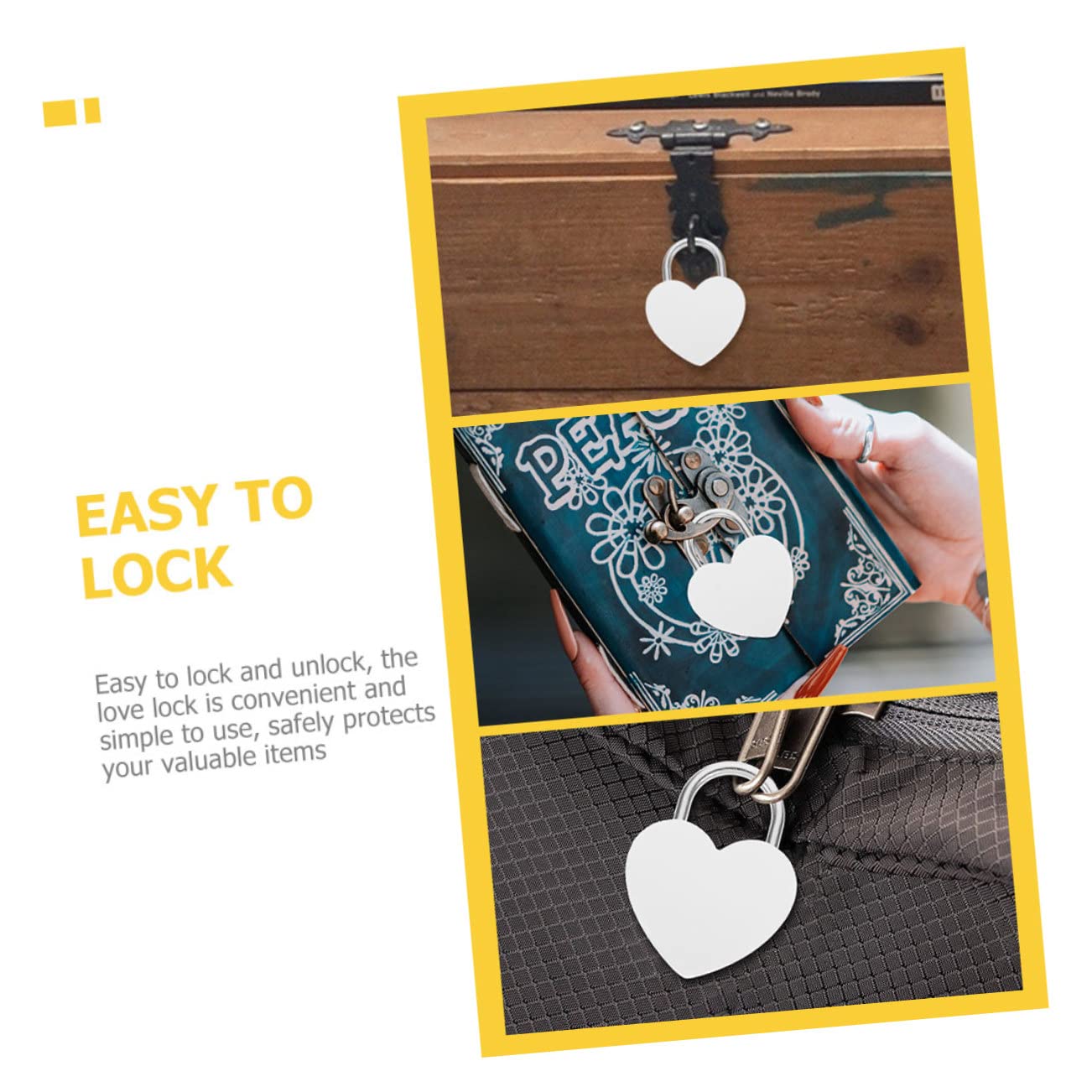 Padlock - Lucchetto per Bagagli con Chiave, Piccolo Lucchetto a Combinazione, Pi