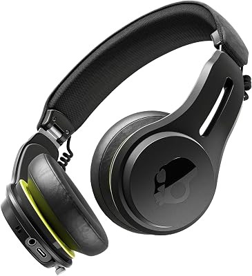 Skullcandy Icon ANC Wireless On-Ear Bluetooth Headphones, Active Noise Cancelling, Up to 60 Hours Battery, Sweat Water Resistant, Foldable and Durable, Microphone for iPhone Android – True Black