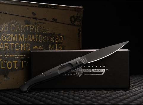 Extrema Ratio - Resolza 10 (Black) Bohler N690 Steel Blade, Stone-Washed Finish, High-Precision Edge, Lightweight Design, Ergonomic Handle, Handcrafted in Italy