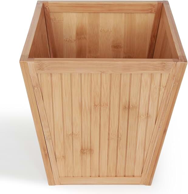 wooden waste basket