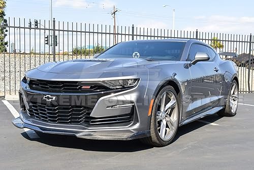Miniatura 3 de Repuesto para Chevrolet Camaro LT LS RS SS 2019 | Divisor de labio inferior de parachoques delantero estilo ZL1 de fibra de carbono